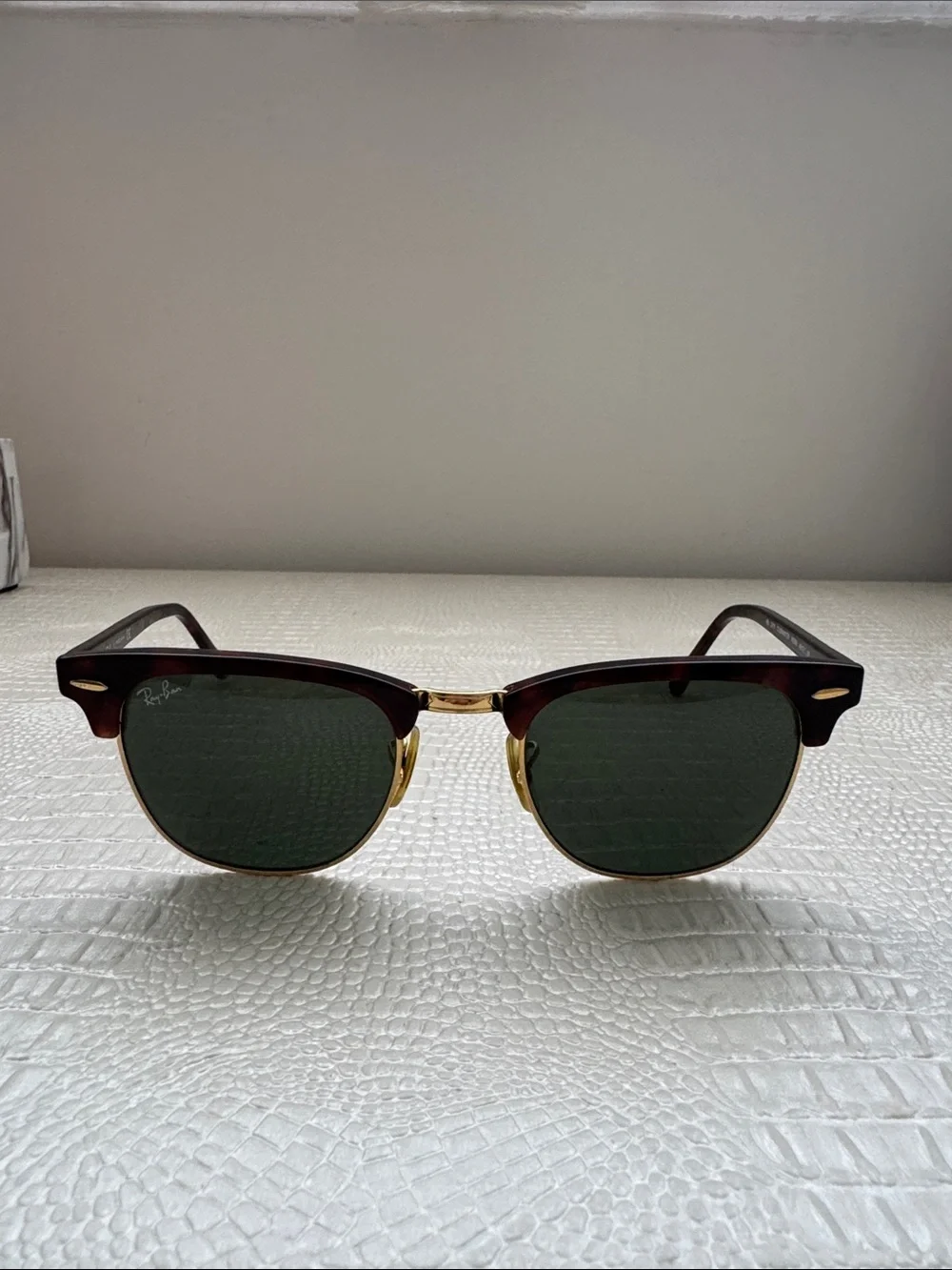 Ray-Ban Clubmaster Classic Tortoise Gold Frame with Green Lenses